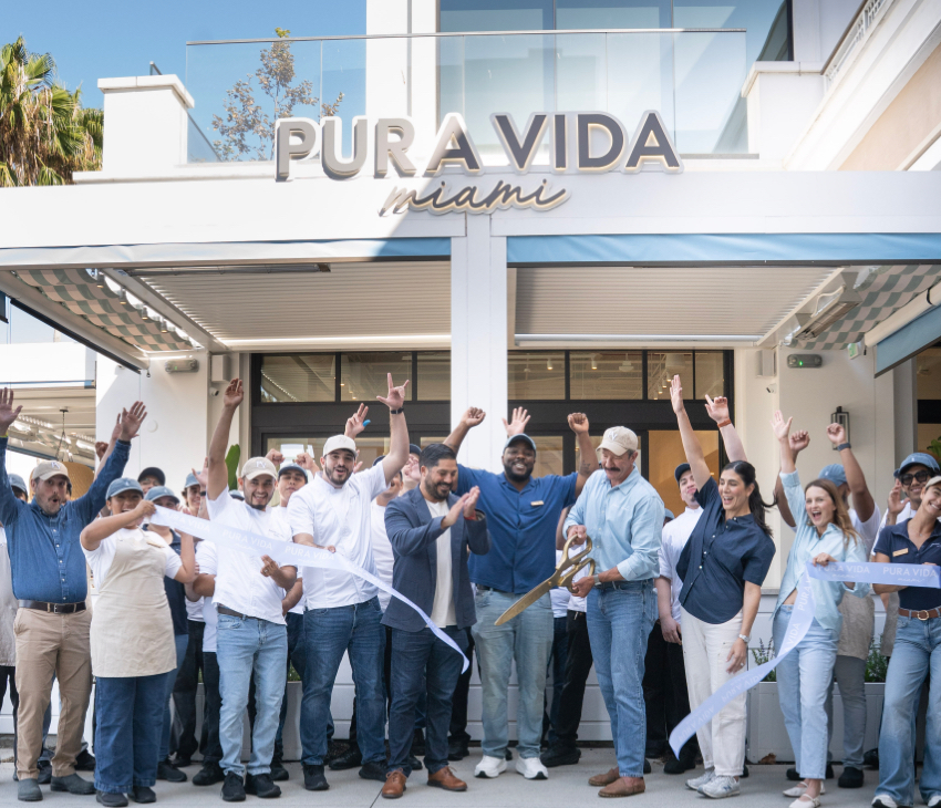 Pura Vida Miami ribbon cutting ceremony
